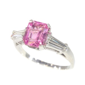 Pink Hues and Platinum: The Classic Beauty of a Vintage Engagement Ring